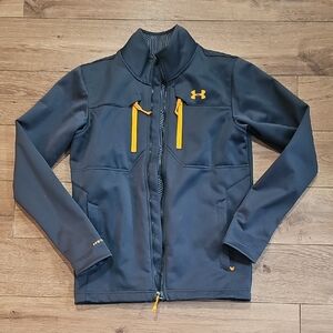 Under Armour Men's Dark Gray Jacket with Orange Details